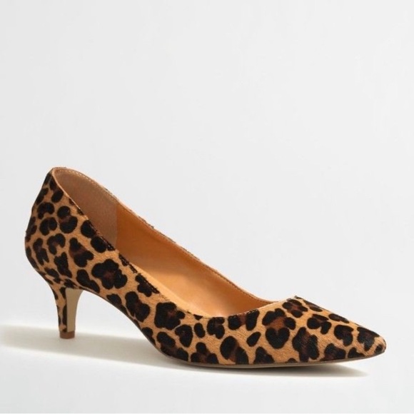 J. Crew Shoes - J.Crew Esme leopard calf hair kitten heels